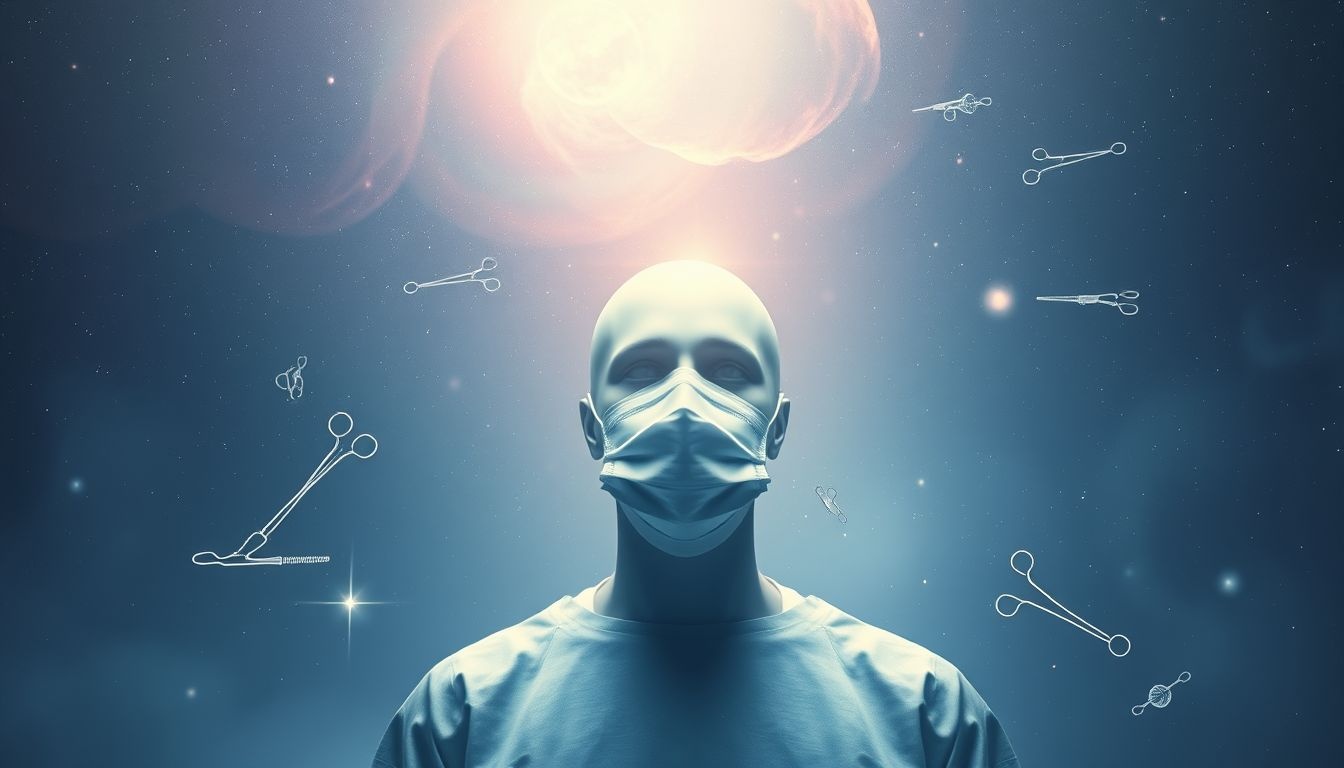 Een chirurg zonder masker symboliseert kwetsbaarheid en verborgen angsten.