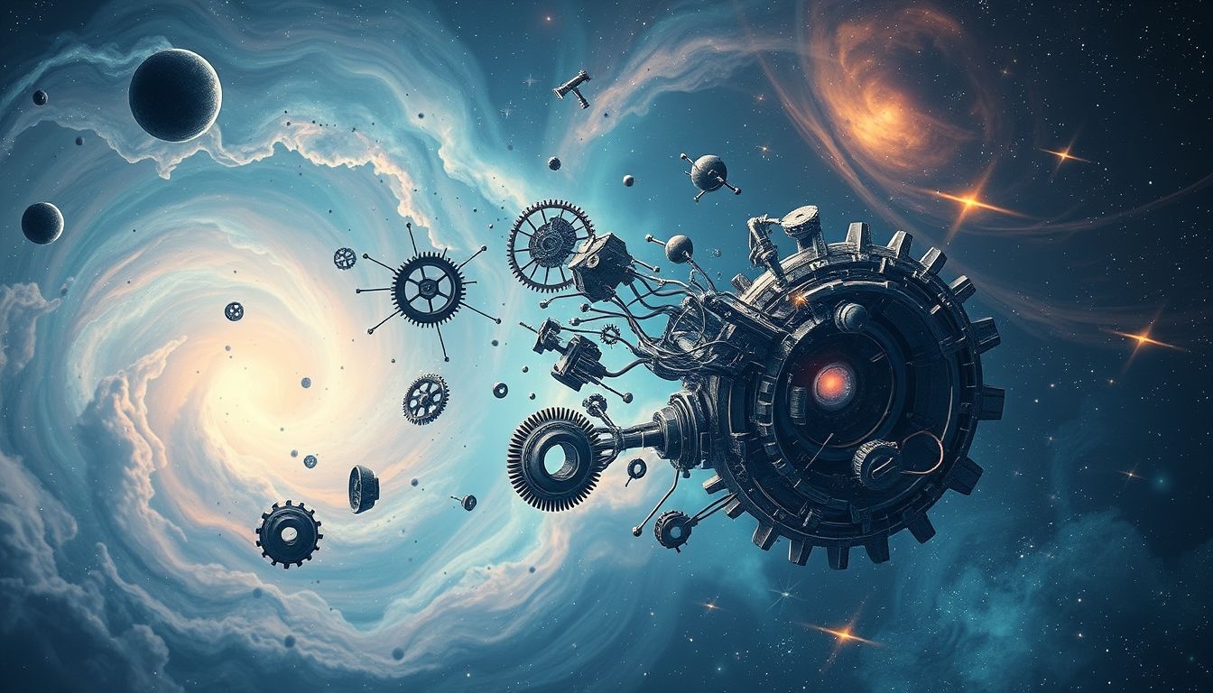 Een kapotte machine symboliseert vaak innerlijke blokkades en frustratie.