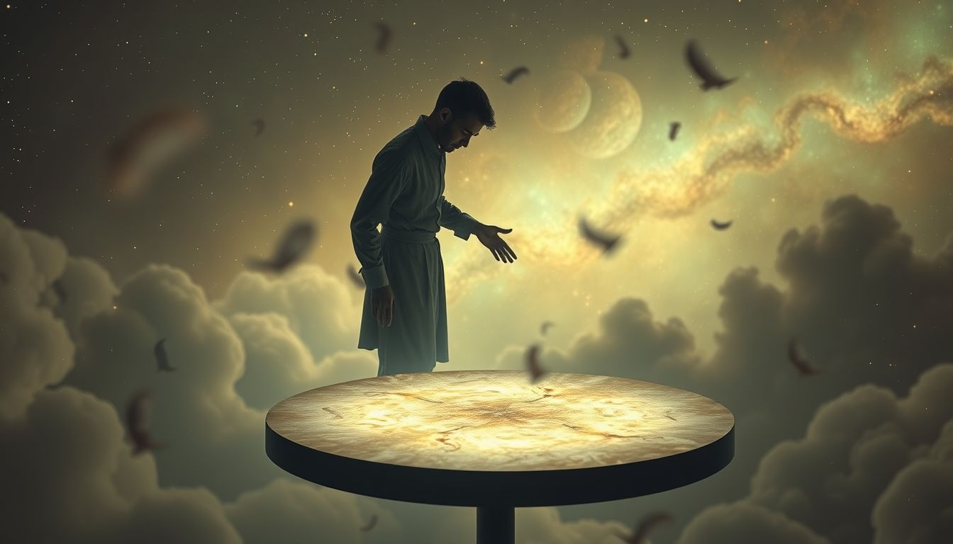 Een vieze tafel in je droom symboliseert verborgen onzekerheden.