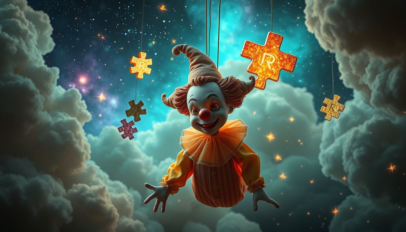 Een poppenclown in dromen symboliseert vaak verborgen puzzels en raadselen.