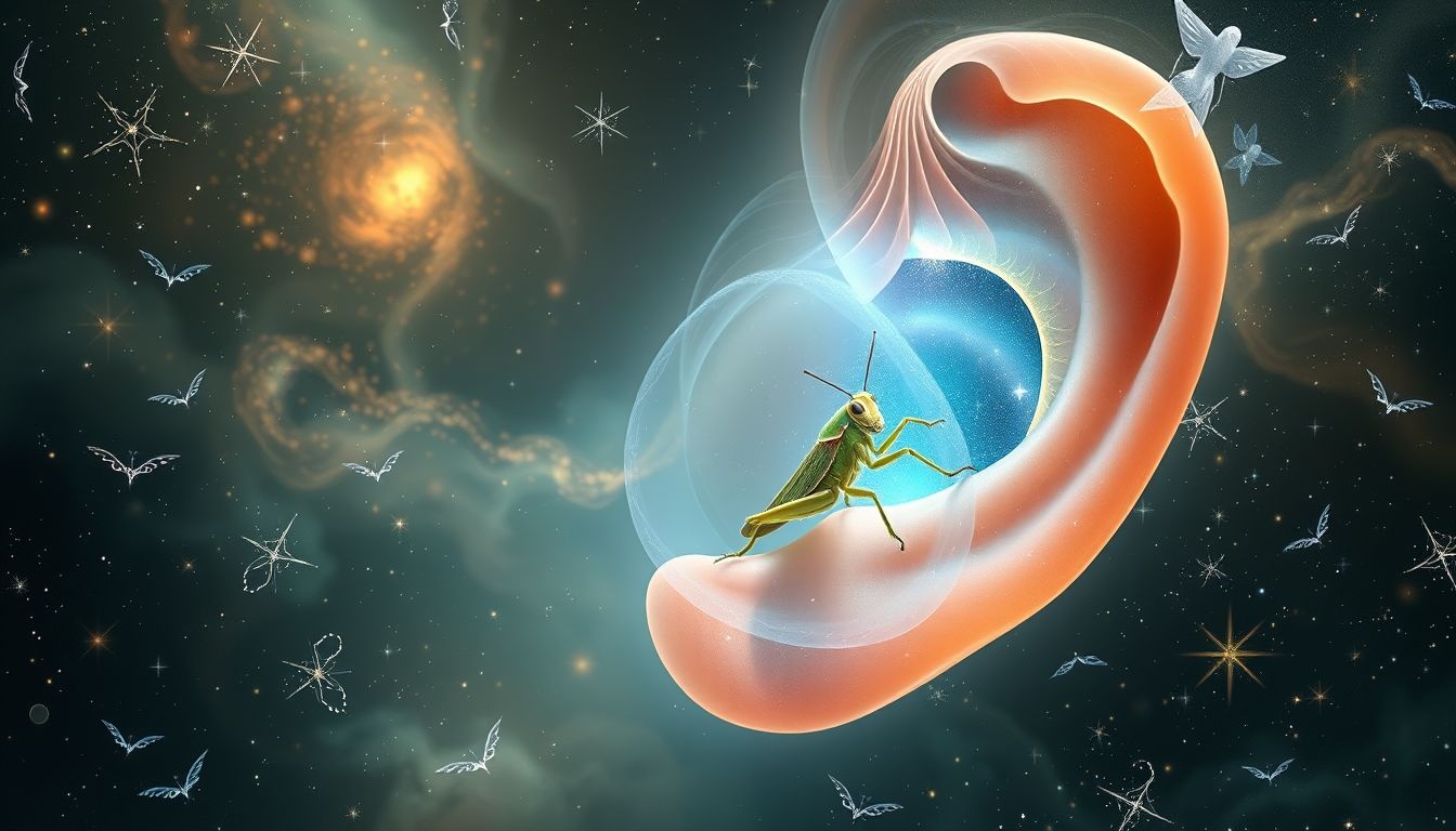 Een sprinkhaan in je oor symboliseert ongewenste invloeden of zorgen.