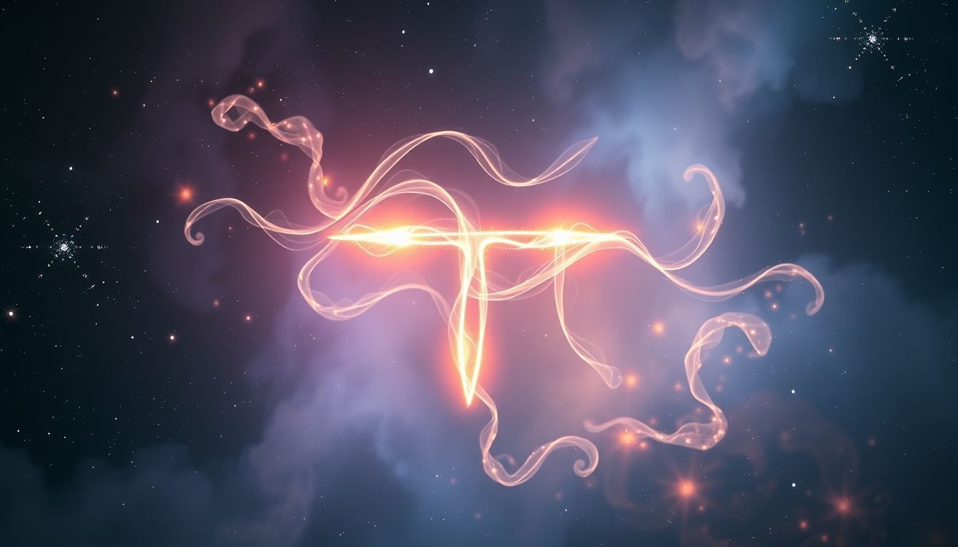 Een bewegend tau-kruis symboliseert spirituele transformatie en groei.