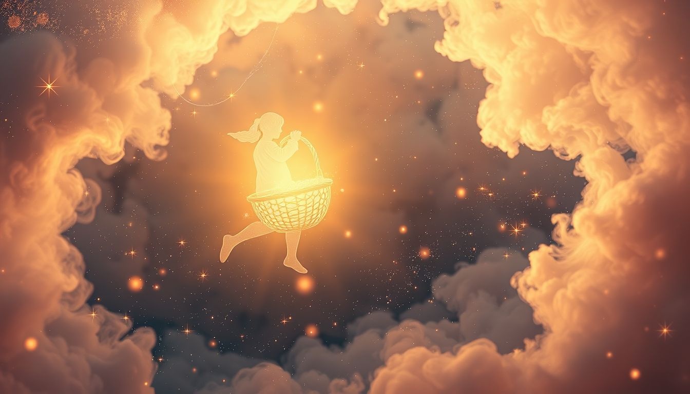 Een mandendrager in de zon symboliseert vreugde en succes.
