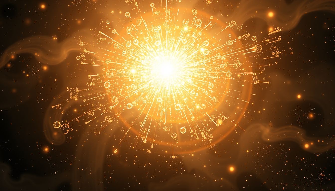 Een exploderende champagnekurk symboliseert onverwacht geluk en vreugde.