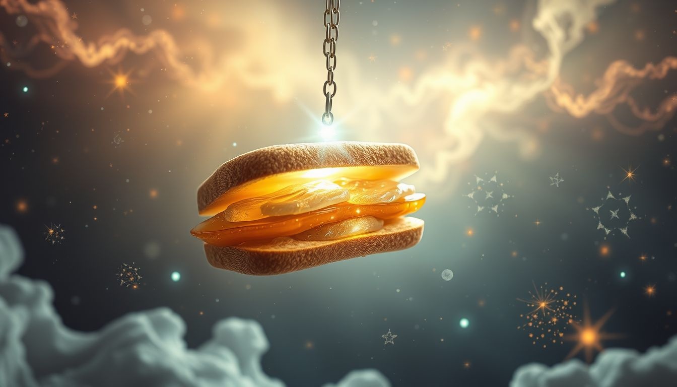 Een ingelegd haringbroodje als sieraad symboliseert onverwachte waarde.