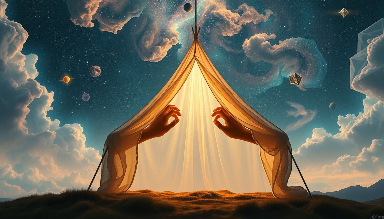 Droom 25: Tent repareren symboliseert herstel van persoonlijke grenzen en veiligheid.