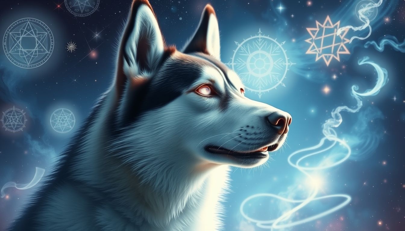 Een pratende Siberische husky symboliseert verborgen wijsheid in je droom.