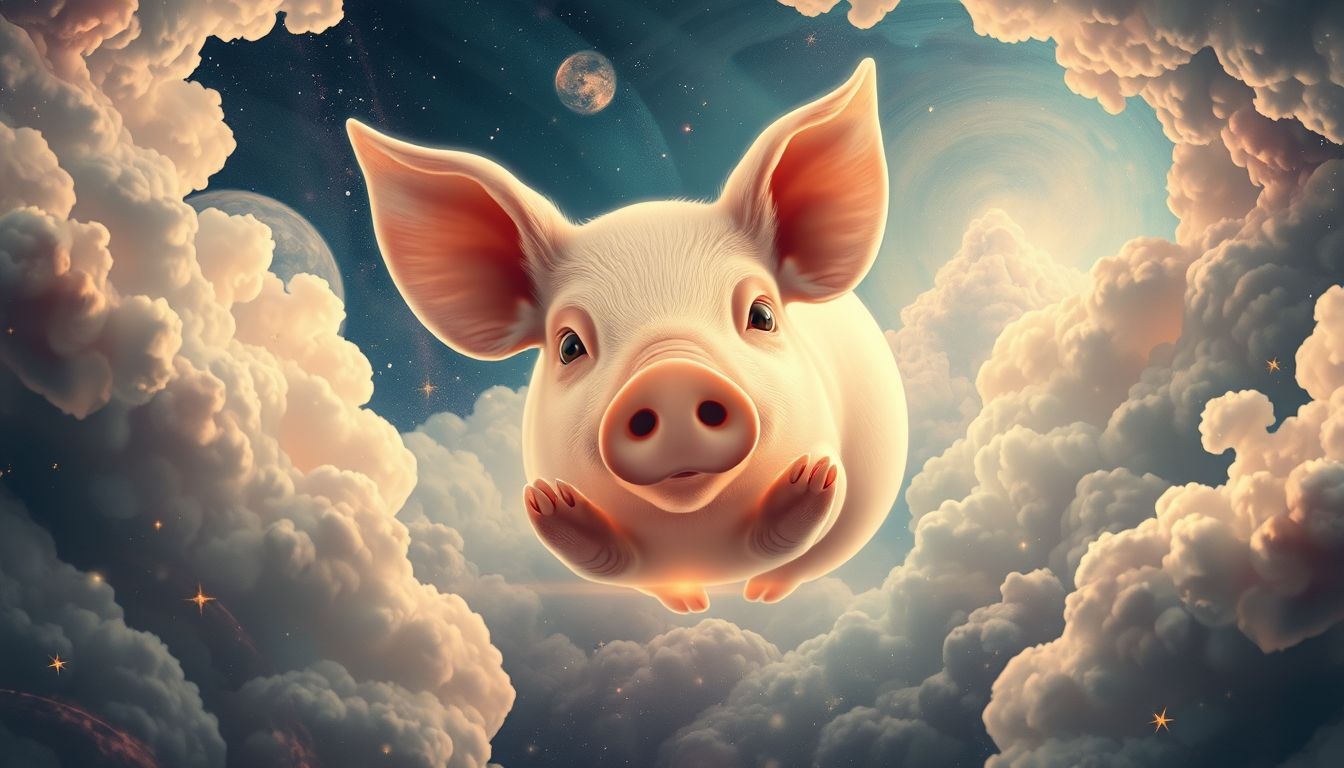 Een varken met menselijke eigenschappen symboliseert verborgen menselijke zwaktes.