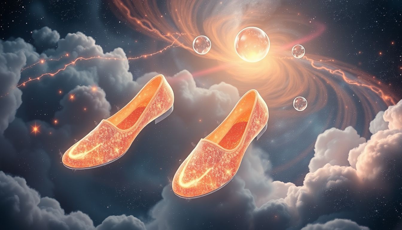 Glijdende schoenen symboliseren zoeken naar balans in je leven.