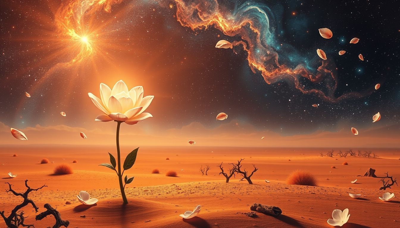 Een bloeiende bloem symboliseert hoop en groei in uitdagingen.