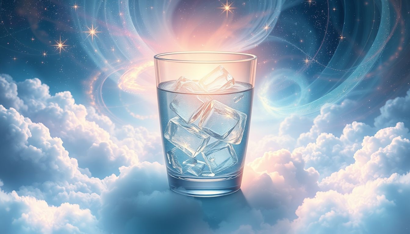 Droom 9: IJs in water symboliseert emotionele koelte en innerlijke rust.
