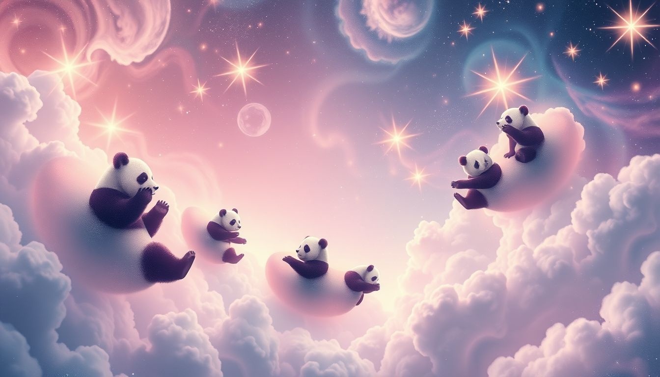 Dromen over meerdere panda's symboliseren harmonie in groepsverband.