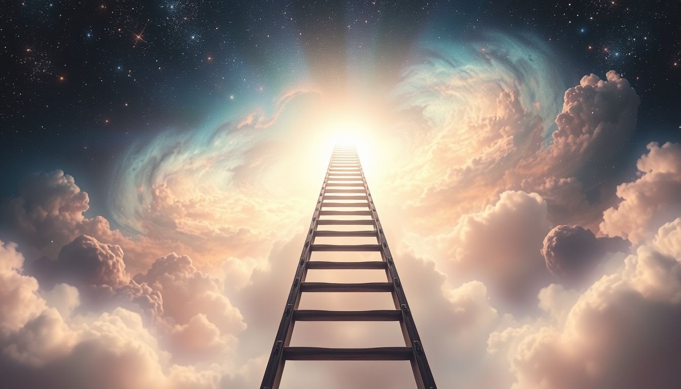 Het beklimmen van een ladder symboliseert spirituele vooruitgang en persoonlijke groei.