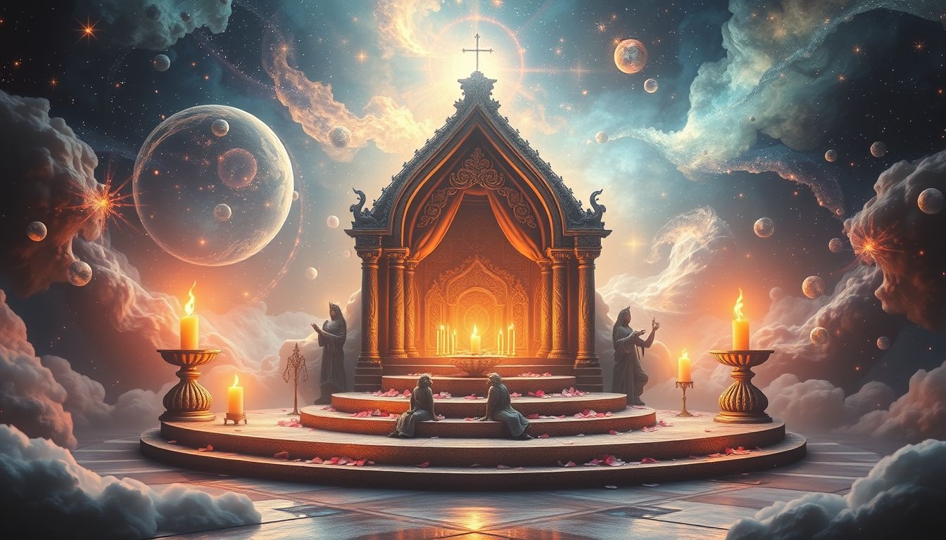 Een altaar symboliseert spirituele toewijding en innerlijke offers in dromen.