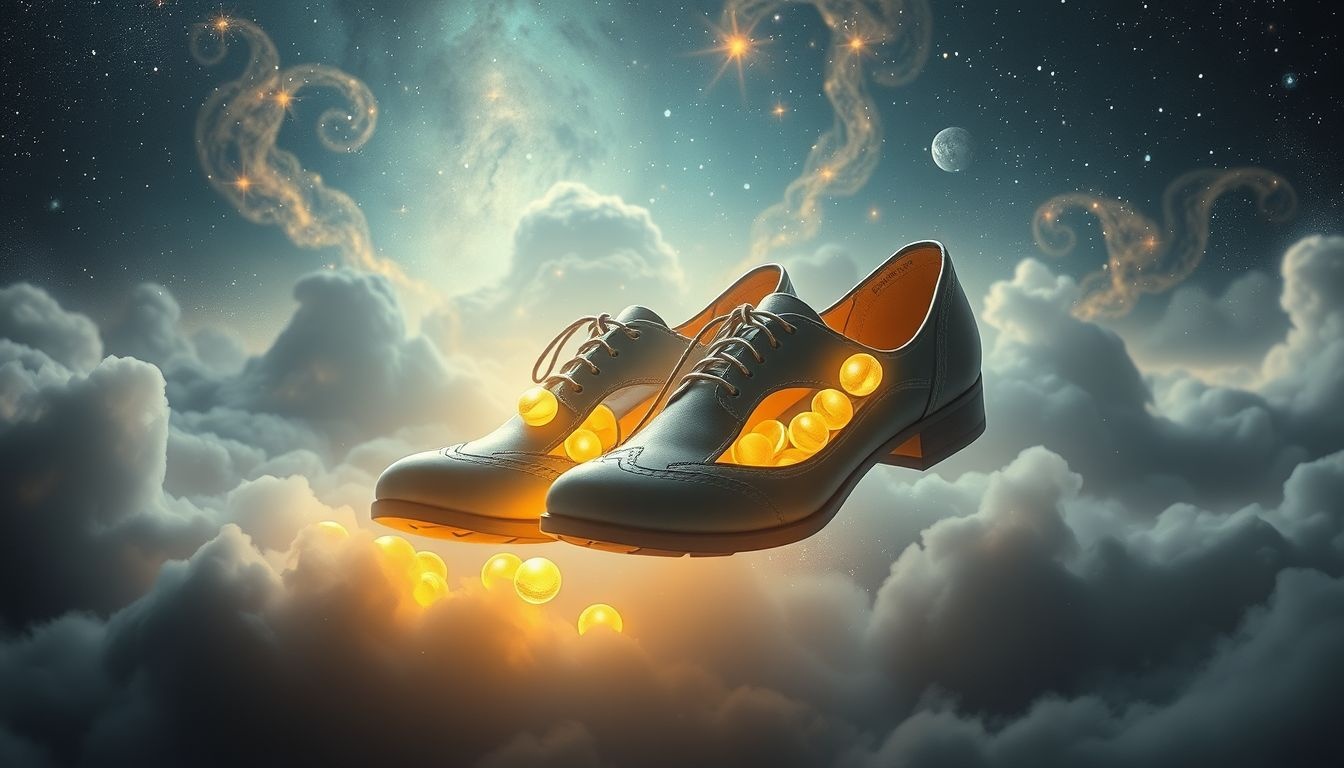 Dromen over centen in schoenen symboliseert verborgen waarde en kansen.