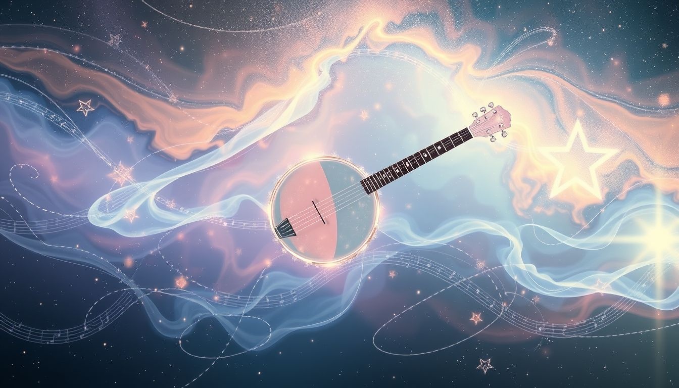 Dromen over een snarenloze banjo symboliseert stilstaande creativiteit en frustratie.