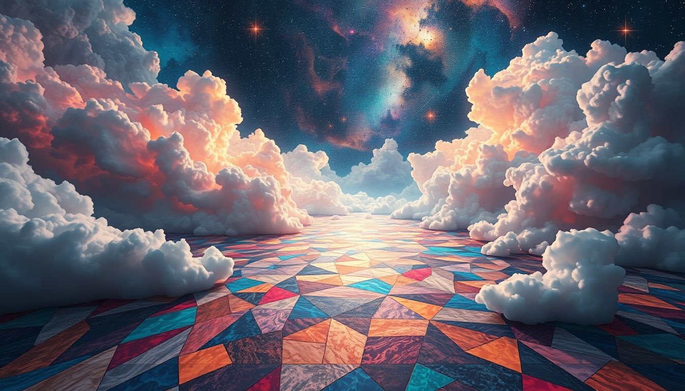 Dromen over mozaïekvloeren weerspiegelen innerlijke complexiteit en creativiteit.