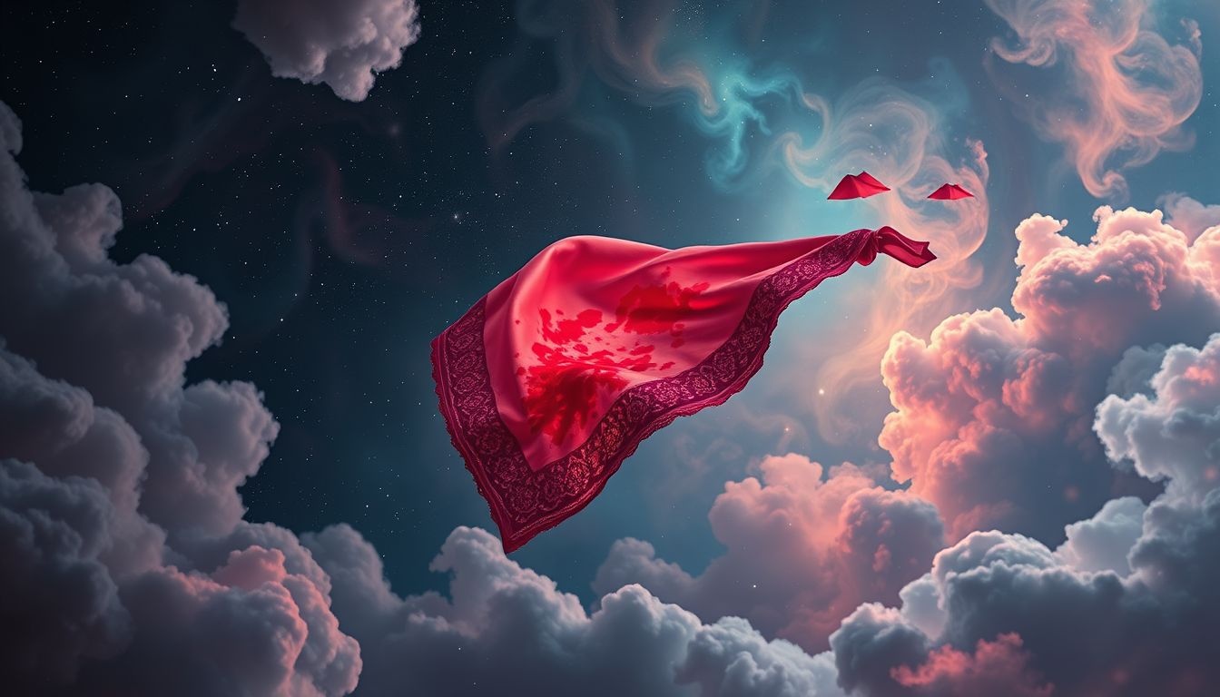 Bloed op een zakdoek symboliseert vaak verborgen emoties of verlies.