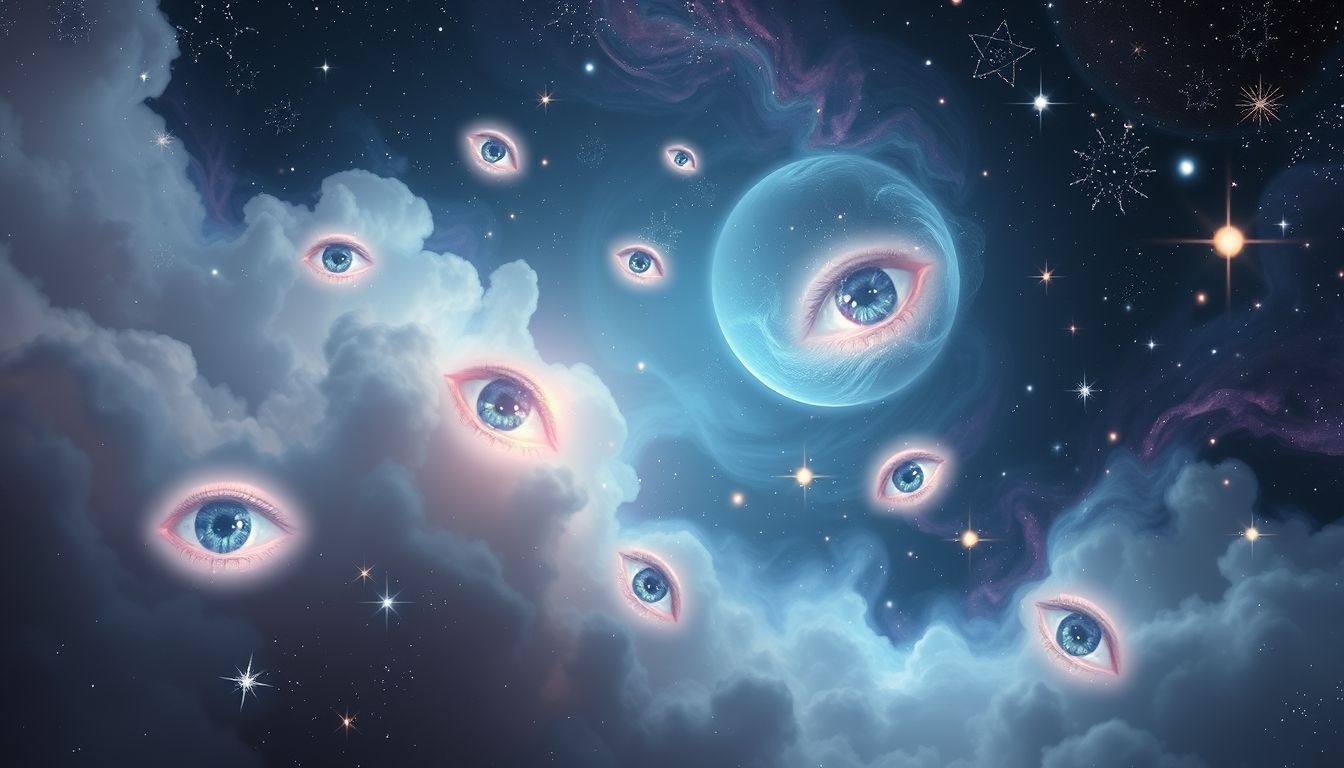 Dromen over meer dan twee oogjes symboliseren verhoogde intuïtie en waakzaamheid.