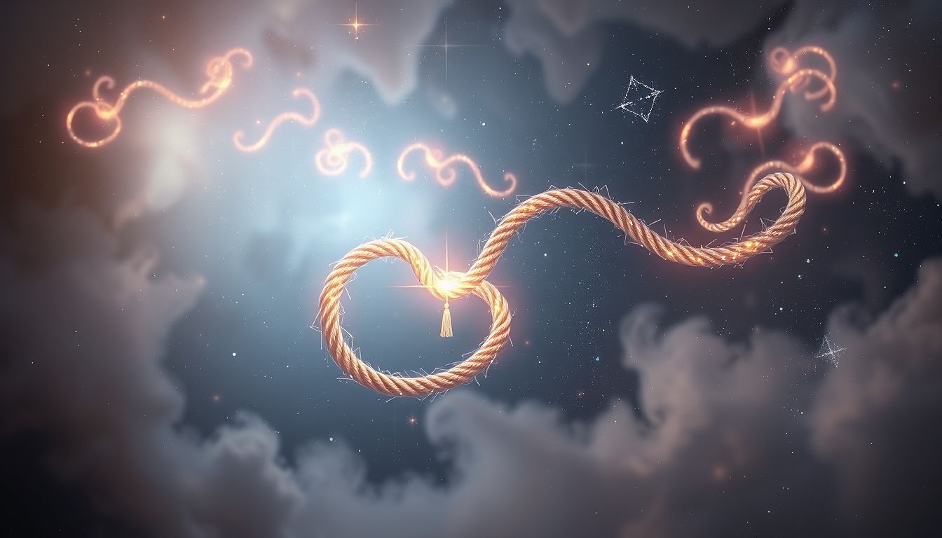 Dromen over het koord symboliseert spirituele toewijding en zelfdiscipline.