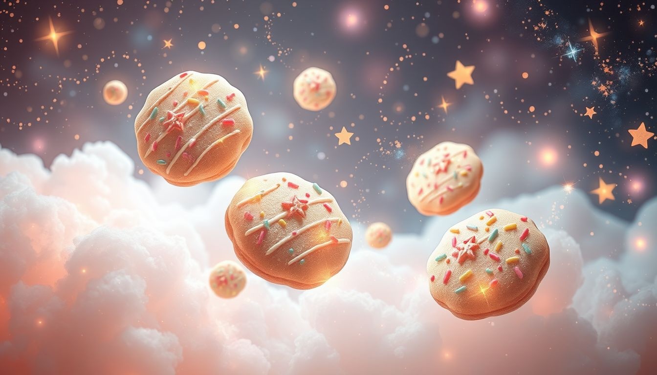 Dromen over kerstkoekjes met sprinkles symboliseren vreugde en kleine geluksmomenten.
