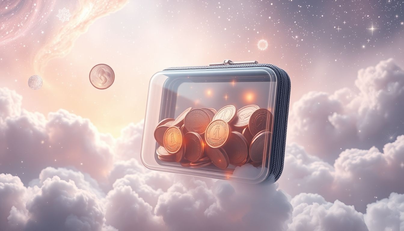 Dromen over munten in een portemonnee symboliseert geluk en financiële voorspoed.