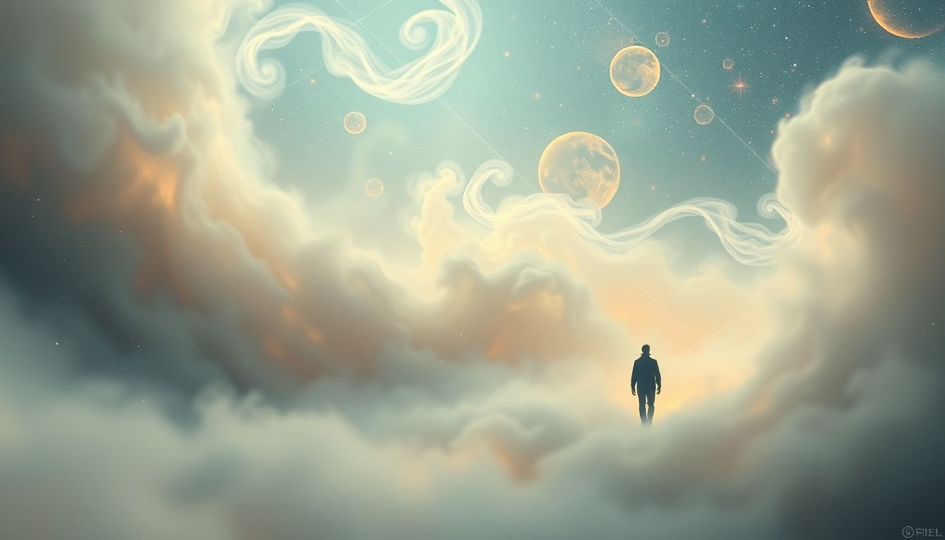 Wandelen in de mist symboliseert onzekerheid en innerlijke zoektocht.