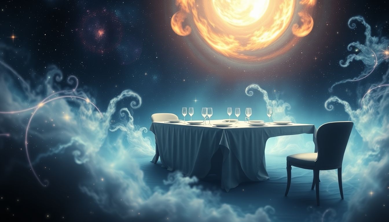 Een verlaten kerstavondtafel symboliseert gemiste verbondenheid en eenzaamheid.