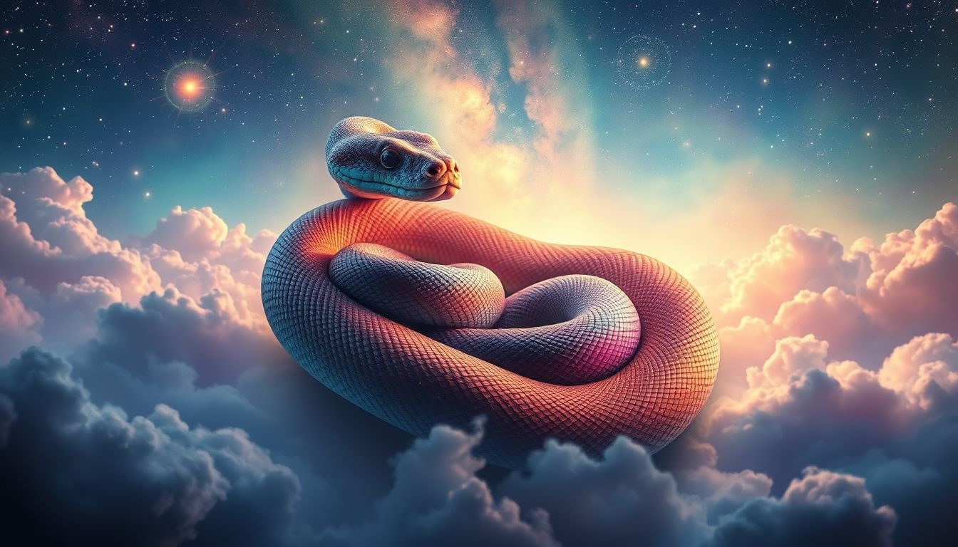 Een kleurveranderende boa symboliseert innerlijke transformatie en flexibiliteit.
