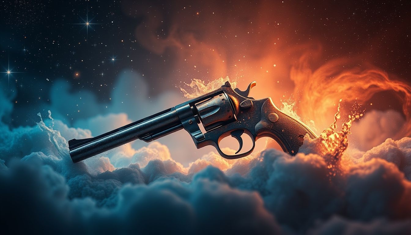 Een roestige revolver symboliseert vergeten conflicten en onderdrukte angsten.