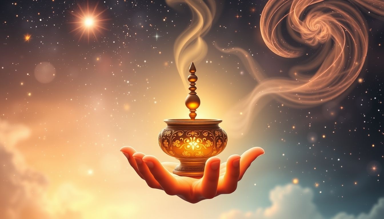 Een wierookvat cadeau krijgen symboliseert spirituele groei en bescherming.