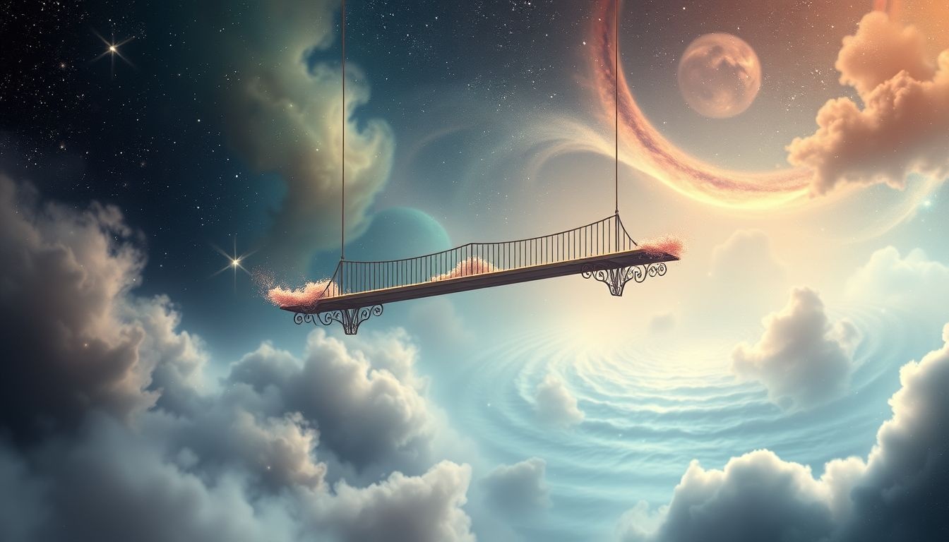 Dromen over hangen aan een brug symboliseren vaak overgang en keuze.