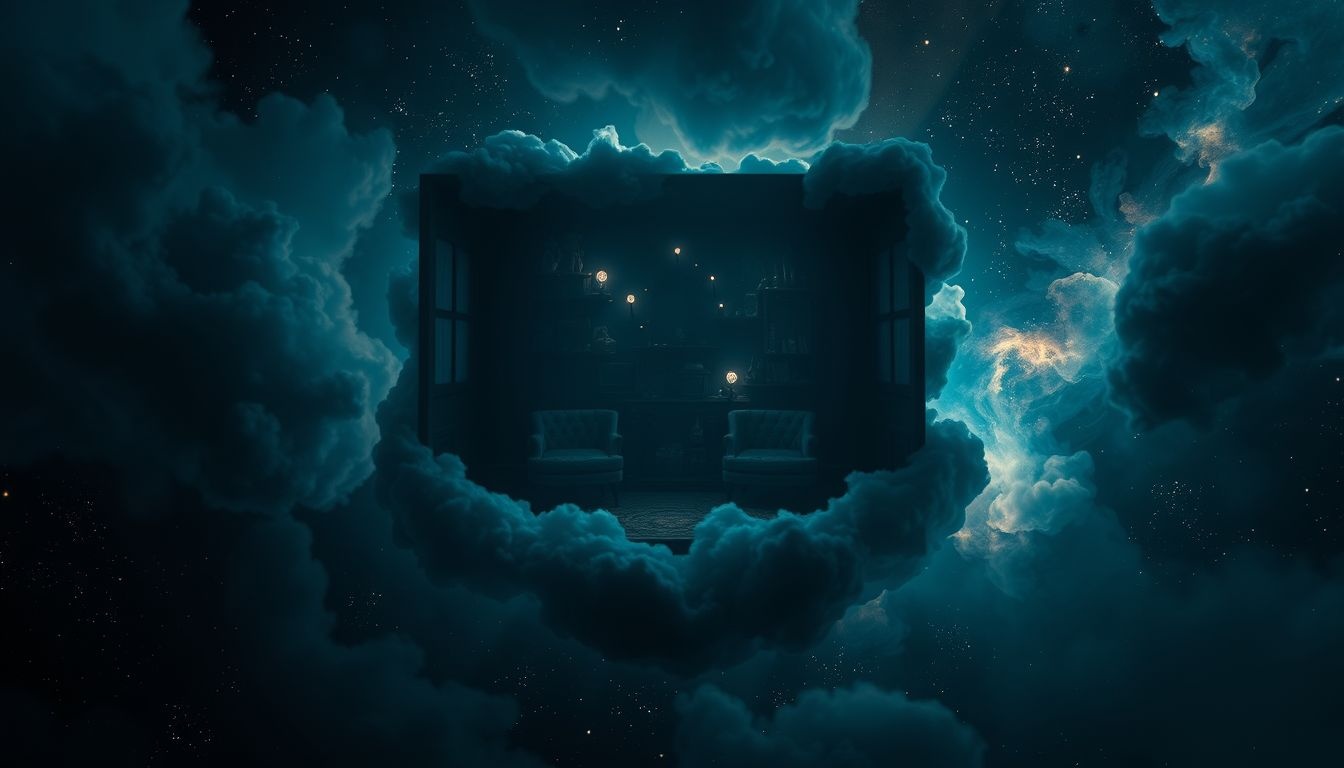 Een donkere kamer symboliseert het onbewuste en verborgen emoties.