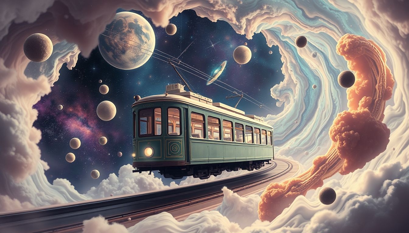 De tram symboliseert nieuw levenspad door onbekend terrein.