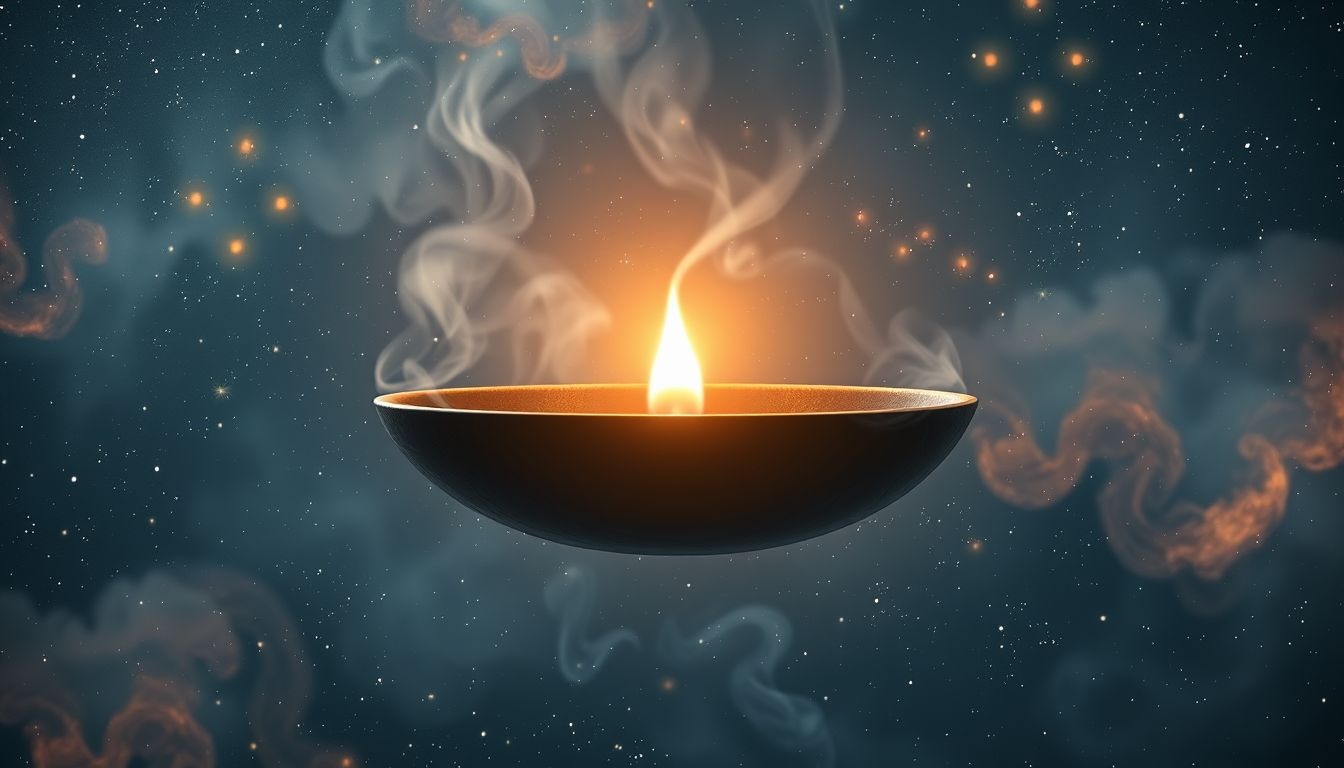 Een leeg wierookvat symboliseert gemiste spirituele kansen of leegte.