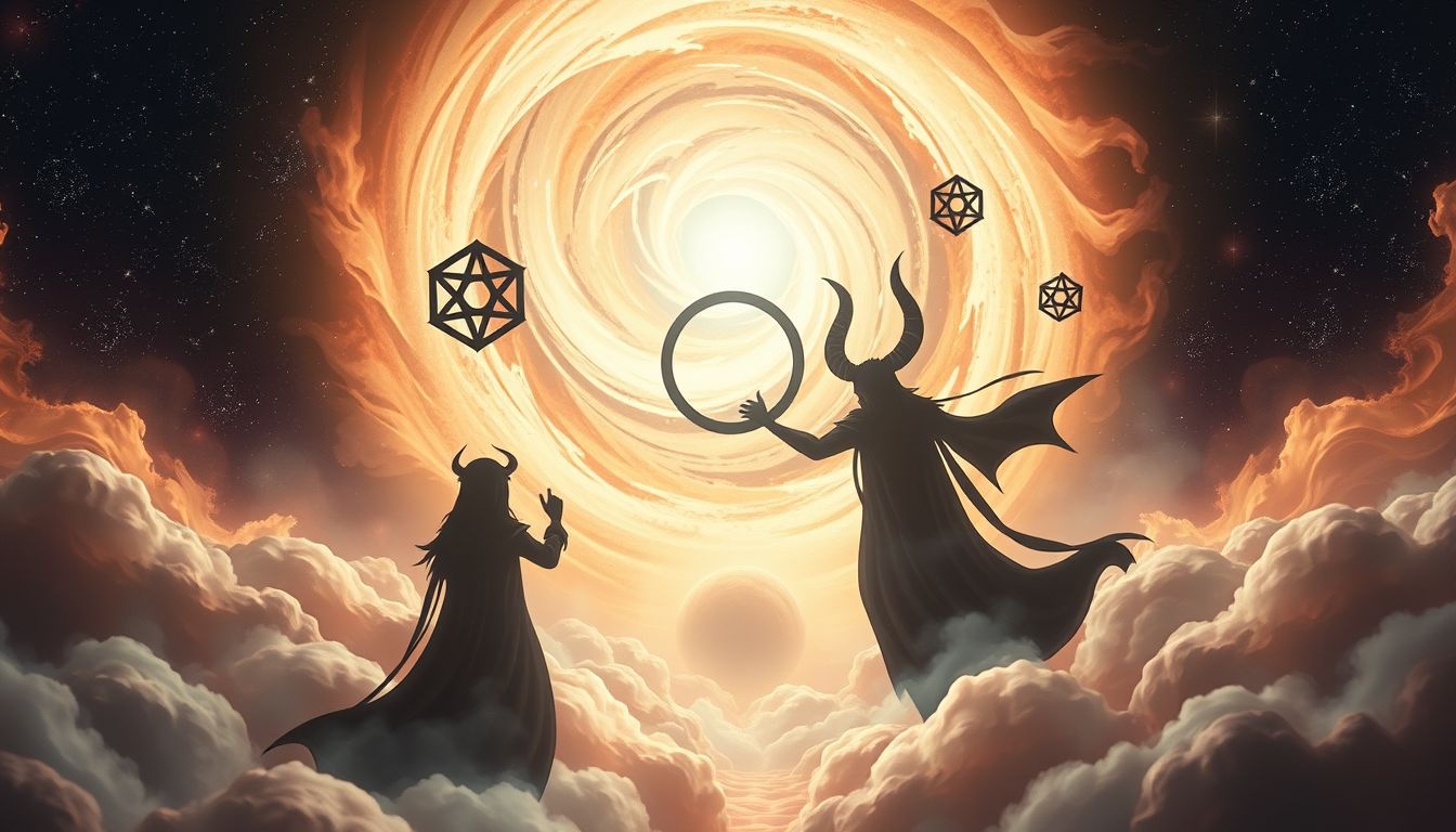 Een pact met Satan symboliseert innerlijke strijd en verleiding.