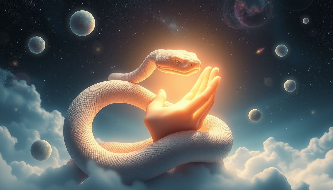 Beten door een boa symboliseert overweldiging en verborgen bedreigingen.