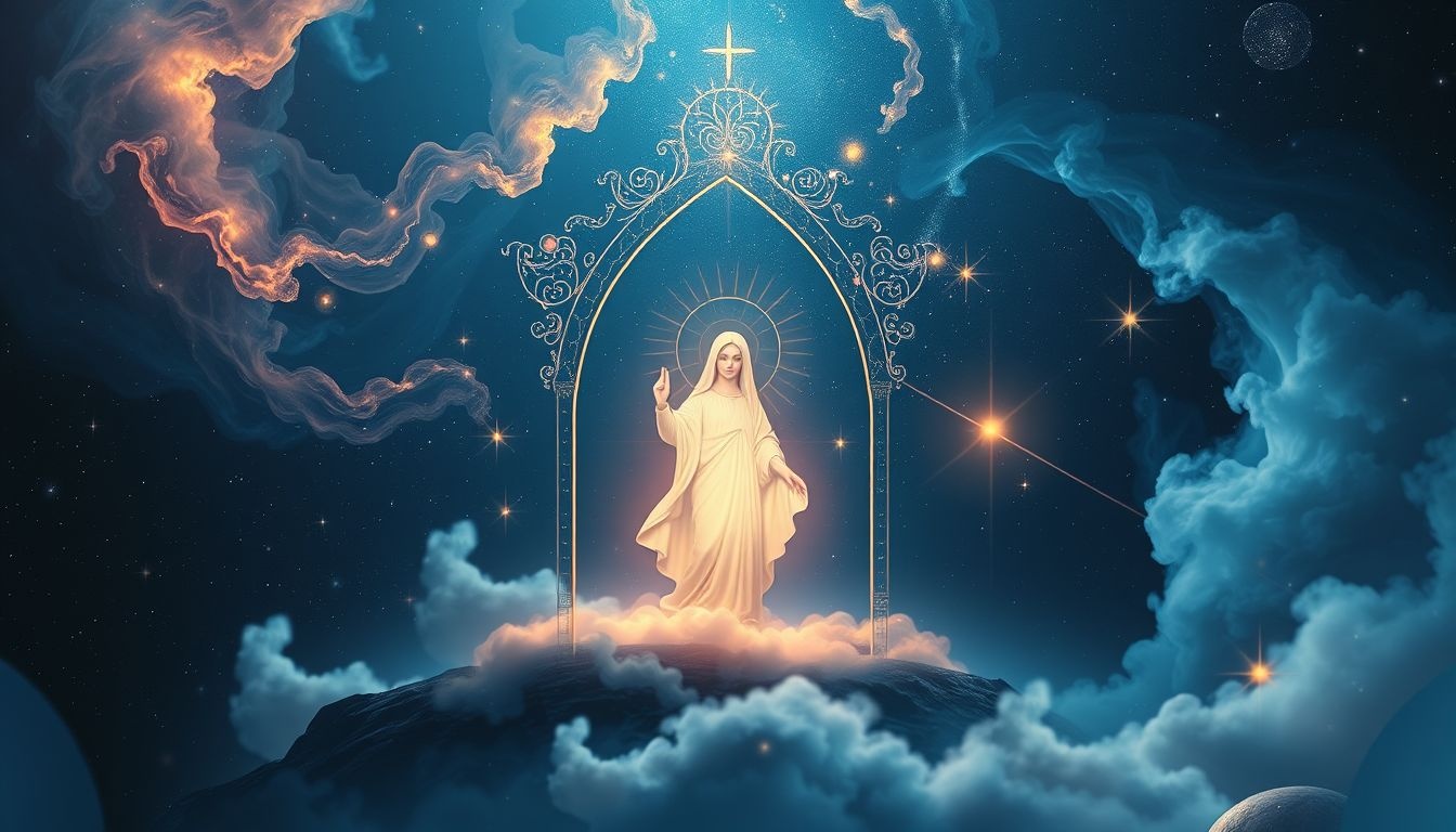 Een wegkapel met Maria symboliseert spirituele bescherming en hoop.