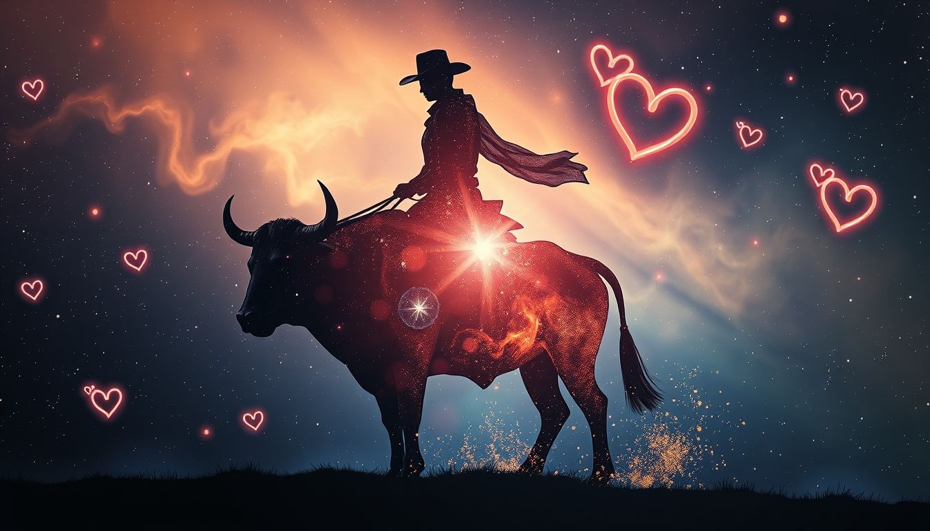 Verliefd op rodeo-cowboy symboliseert passie en avontuurlijke liefde.