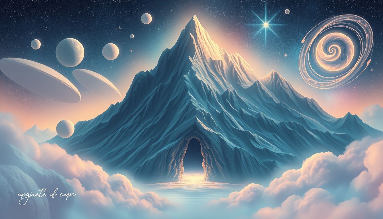 Een berg met een grot symboliseert verborgen innerlijke wijsheid.