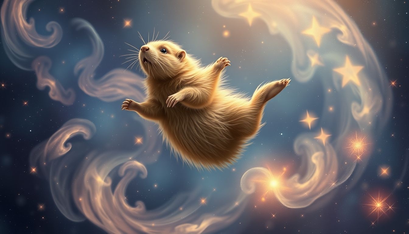 Een dansende marmot symboliseert onverwachte vreugde en vrijheid.