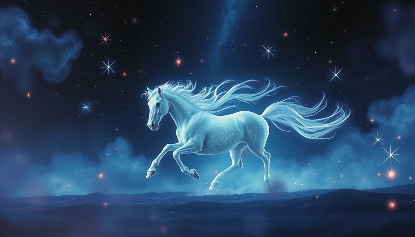 Galopperen in de nacht symboliseert vaak innerlijke vrijheid en avontuur.