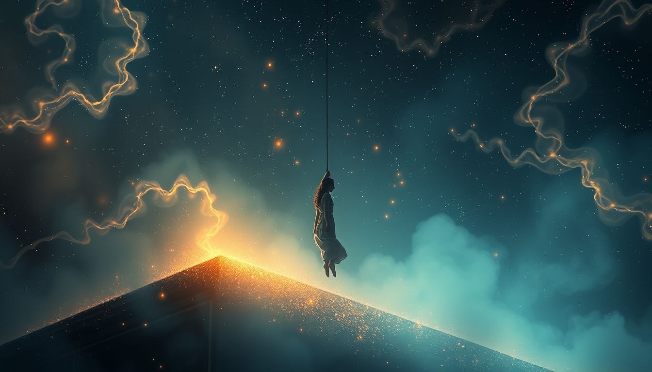 Dromen over aan een dak hangen symboliseren vaak onzekerheid en risico.