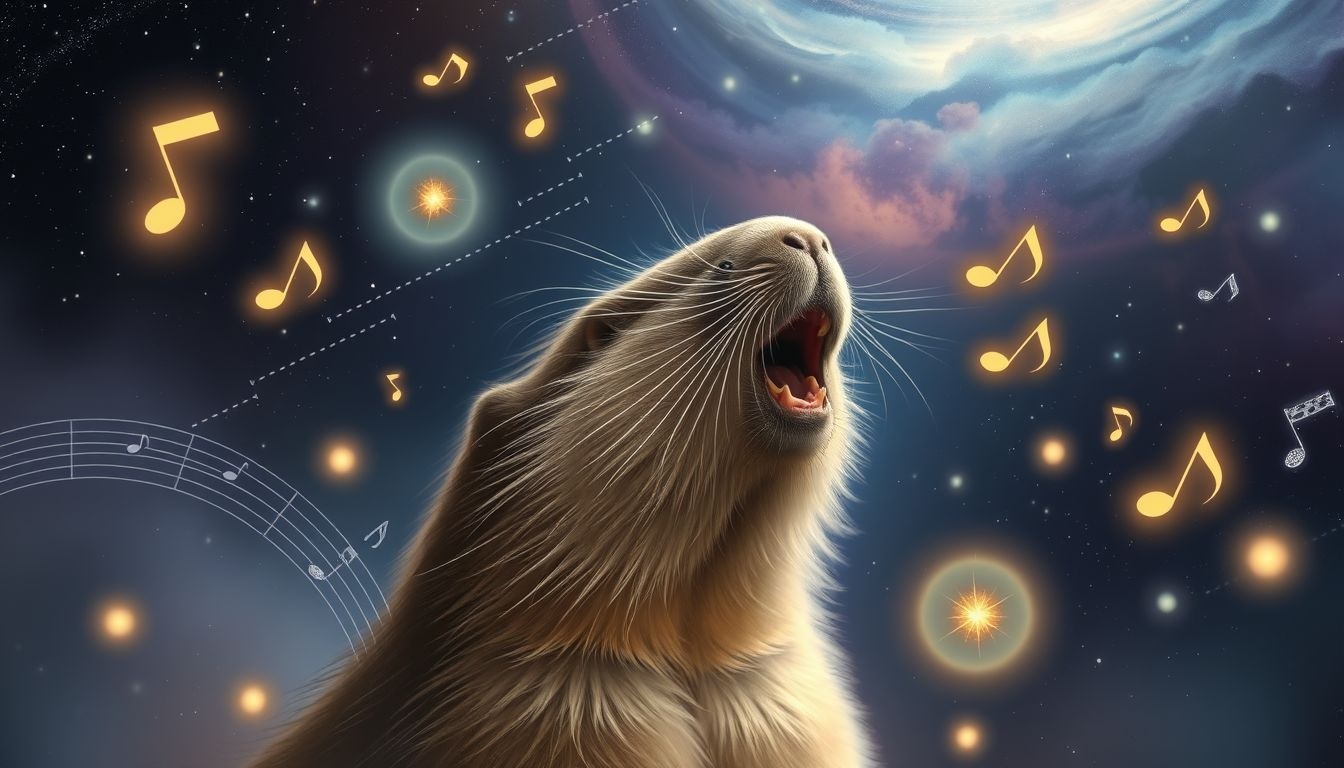 Een zingende marmot symboliseert vreugde en onverwachte creativiteit.