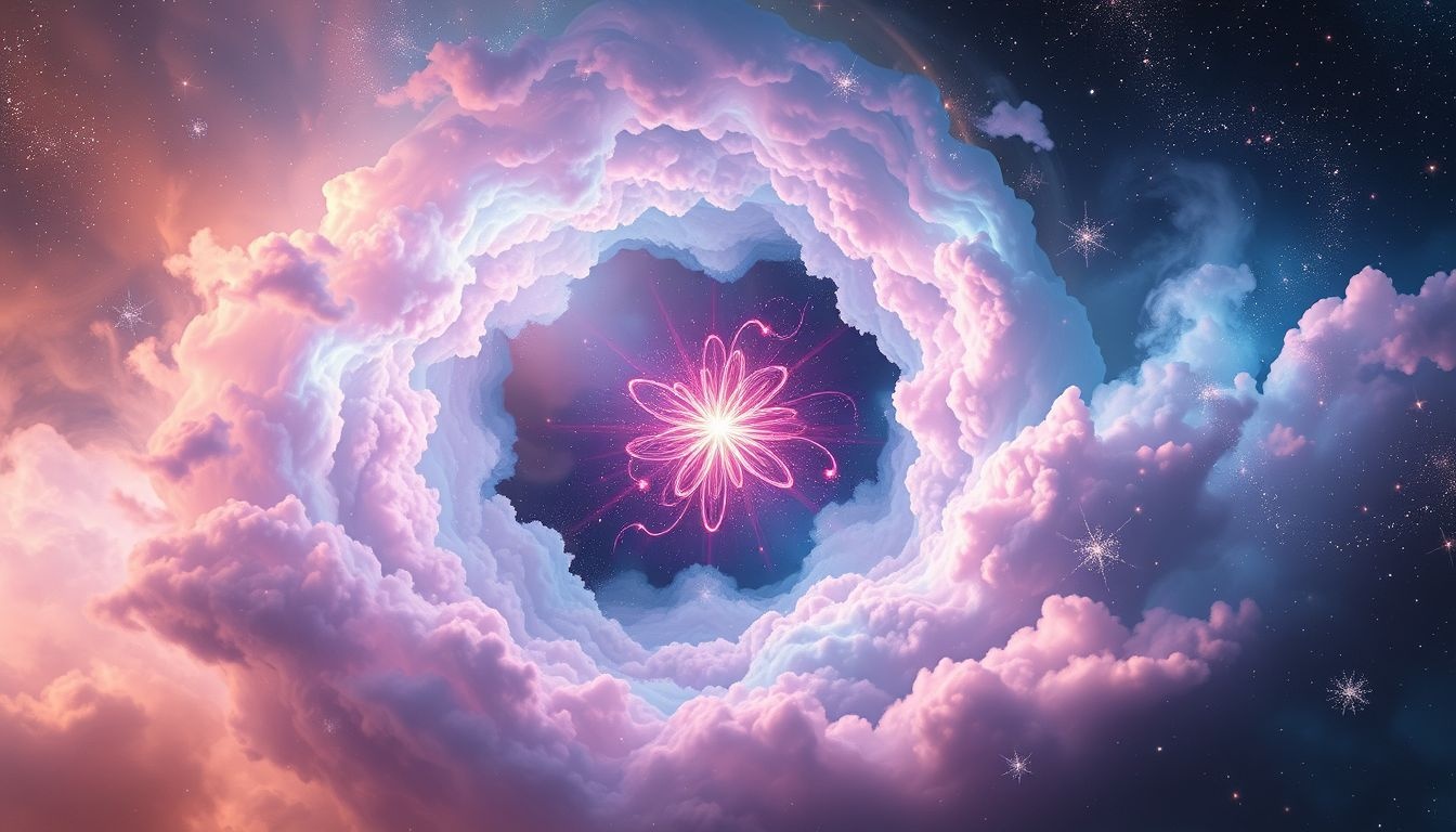 Een kleurverandering van een quark symboliseert innerlijke transformatie.