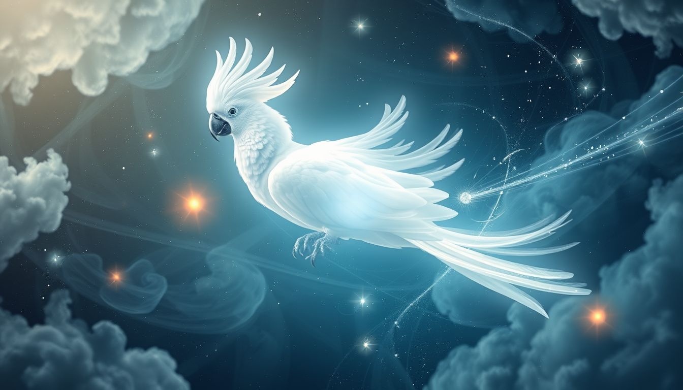 Een witte kaketoe symboliseert zuiverheid en nieuwe spirituele inzichten.
