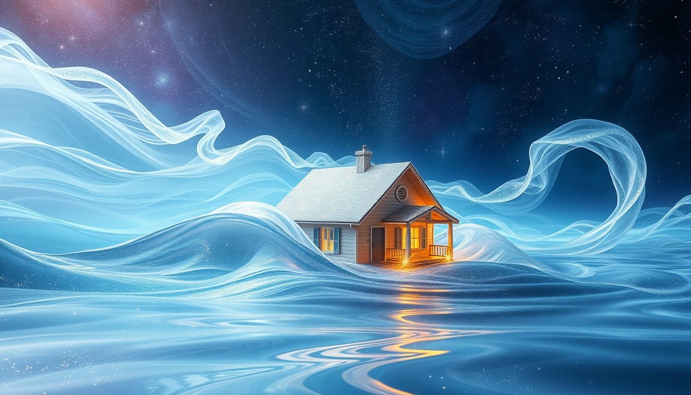 Een overstroming in huis symboliseert overweldigende emoties en verandering.