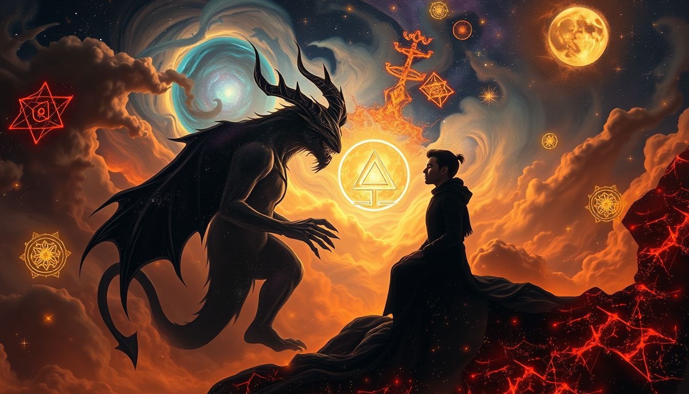 Spreken met een demon symboliseert confrontatie met innerlijke angsten.