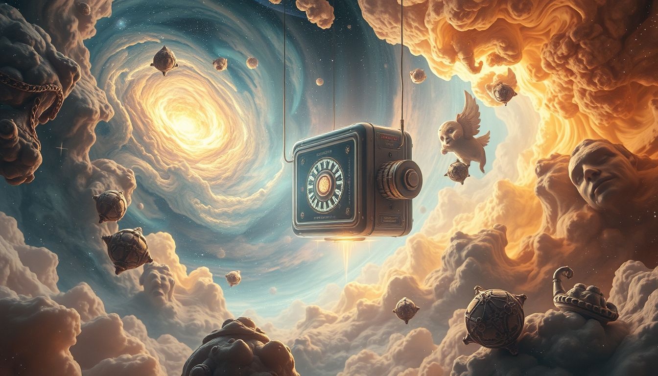 Een automaat op vreemde plek symboliseert onverwachte kansen in dromen.