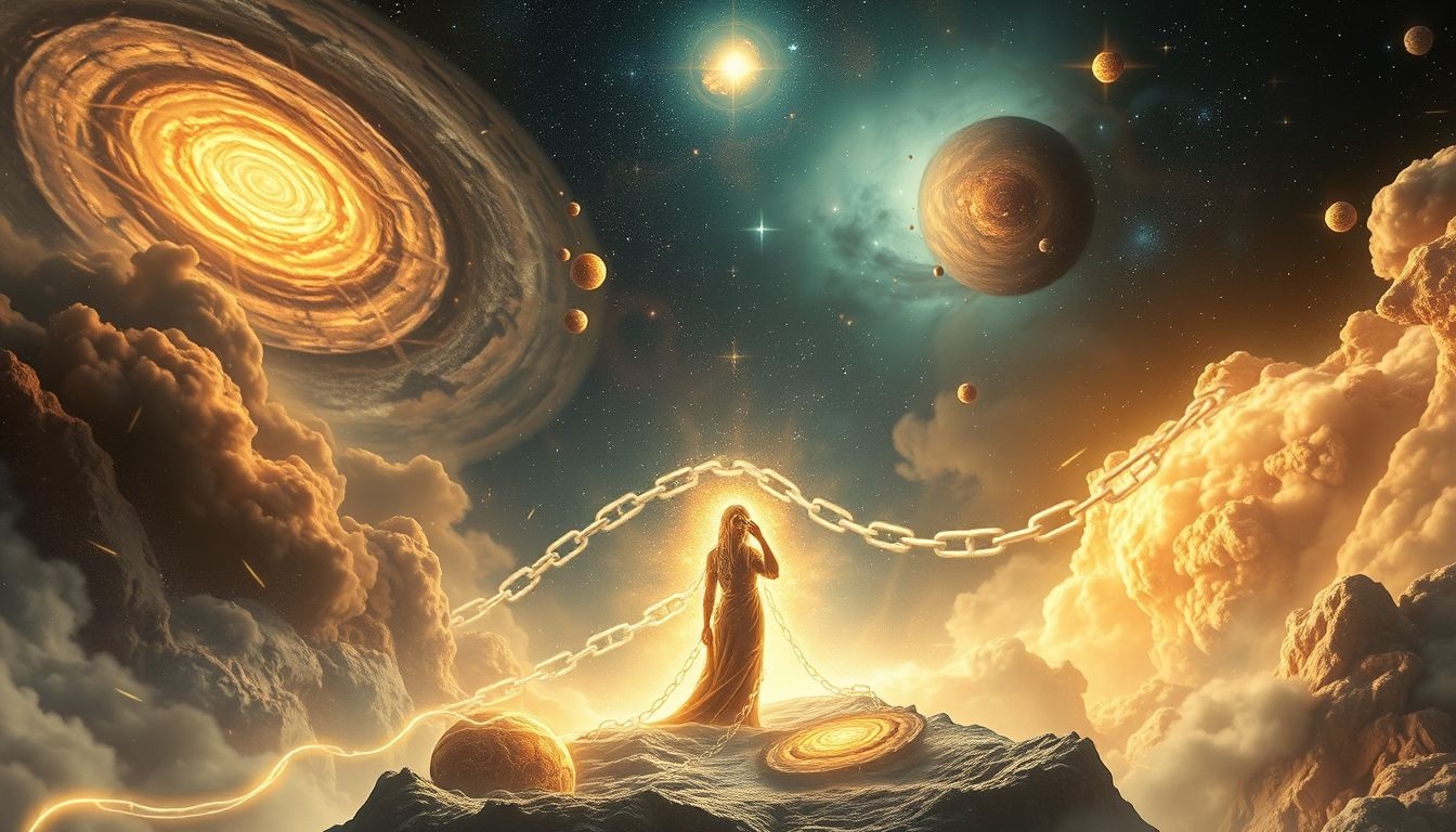 Een goddelijke straf op Olympus symboliseert innerlijke conflict en schuld.